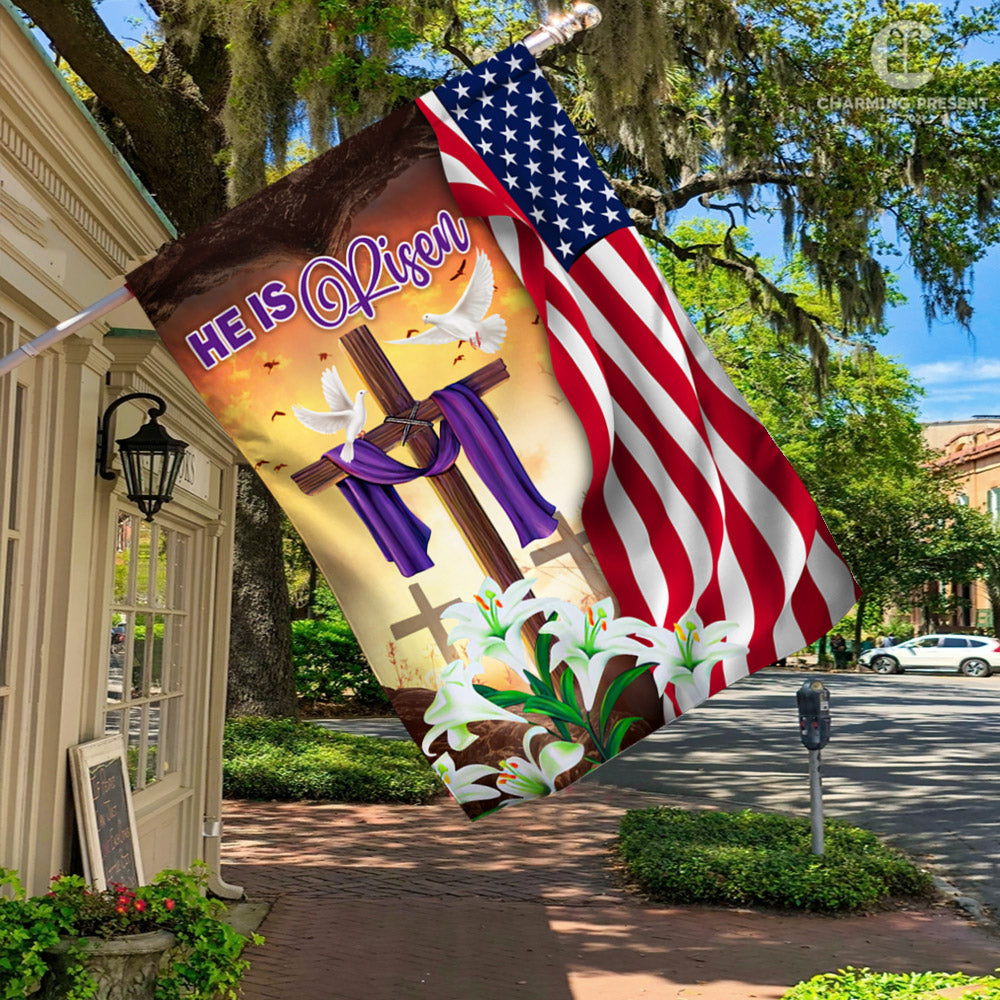 He Is Risen - Happy Easter Day Flag Version 2