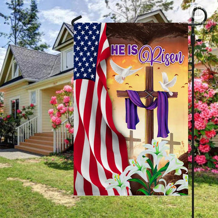 He Is Risen - Happy Easter Day Flag Version 2 - Charming Present