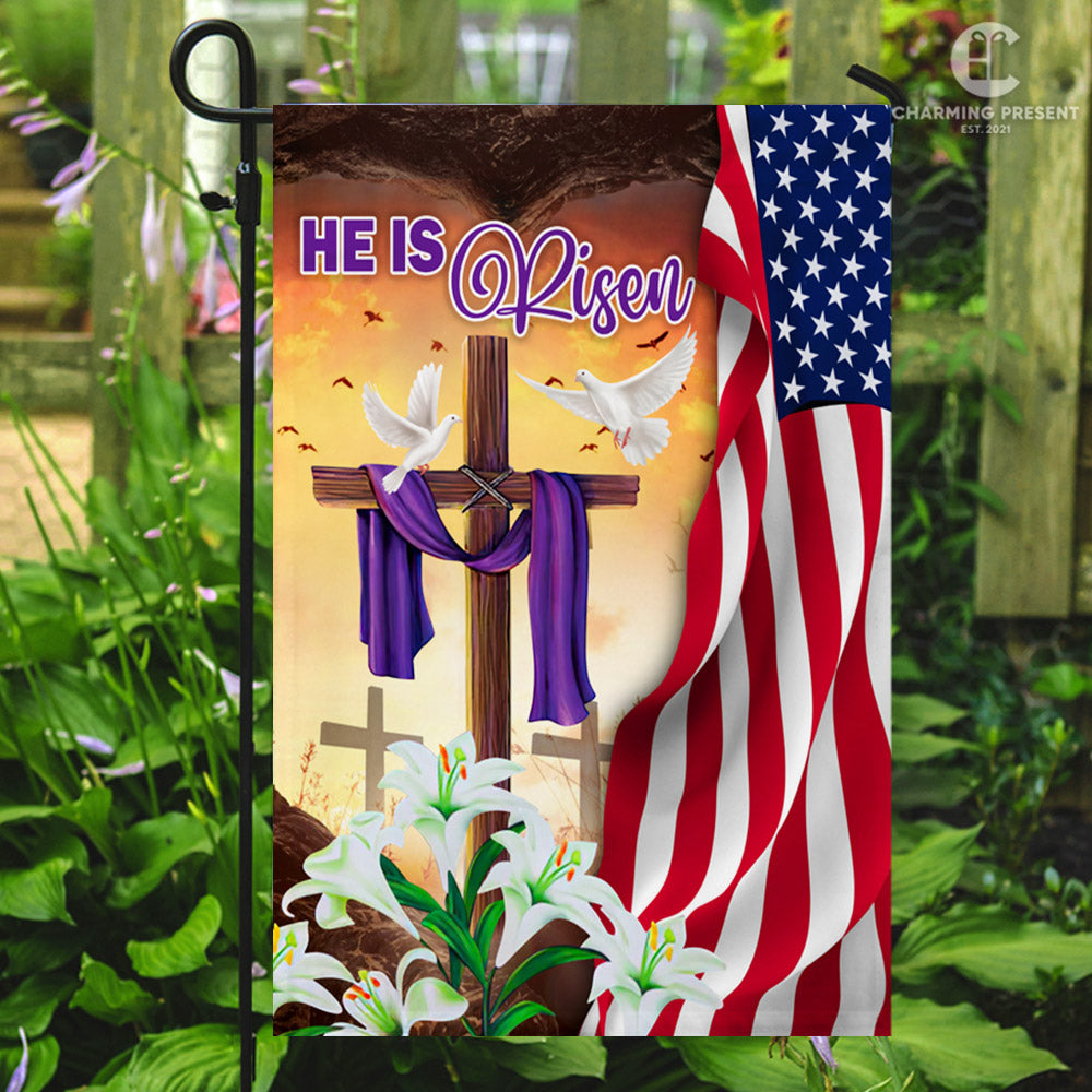 He Is Risen - Happy Easter Day Flag Version 2