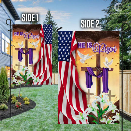 He Is Risen - Happy Easter Day Flag Version 2 - Charming Present