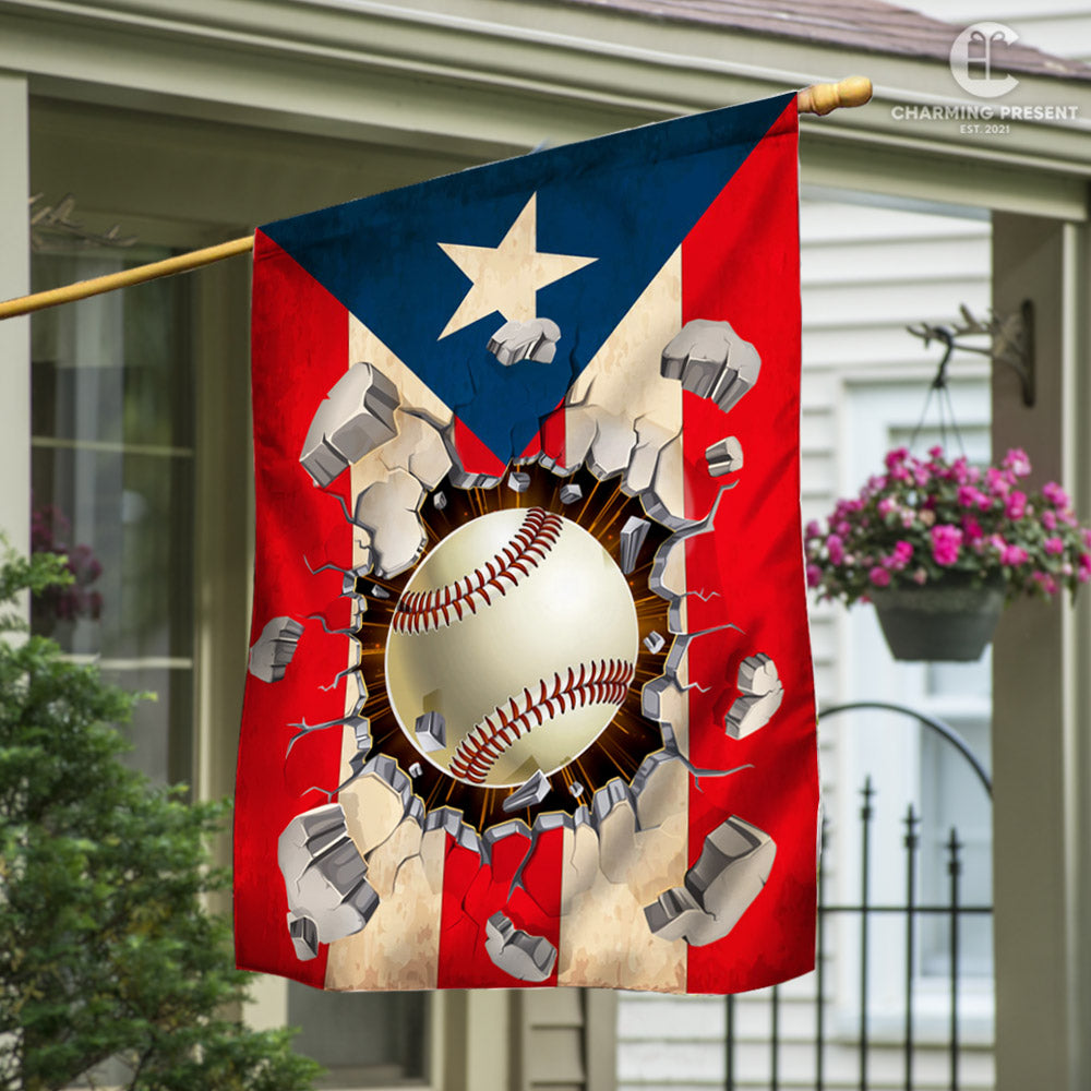 Puerto Rico Baseball Team Flag Version 1