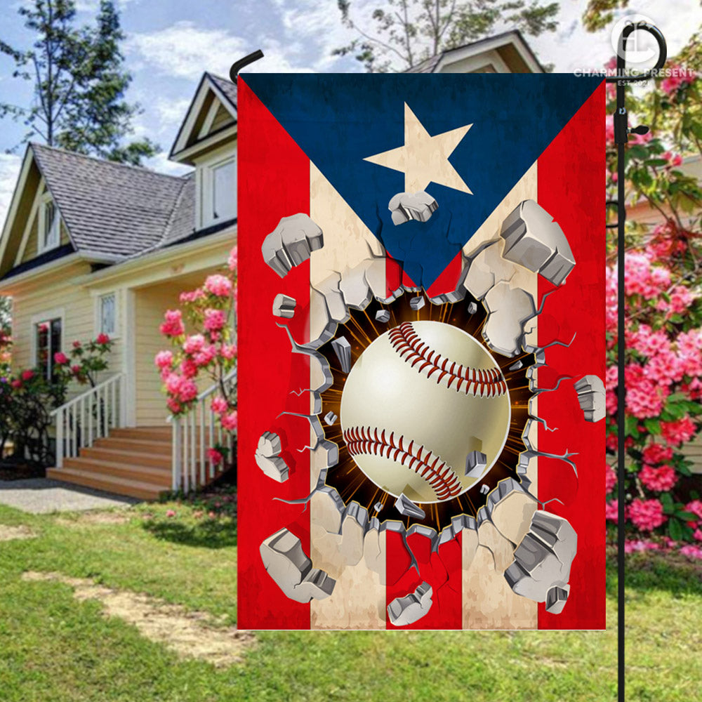 Puerto Rico Baseball Team Flag Version 1