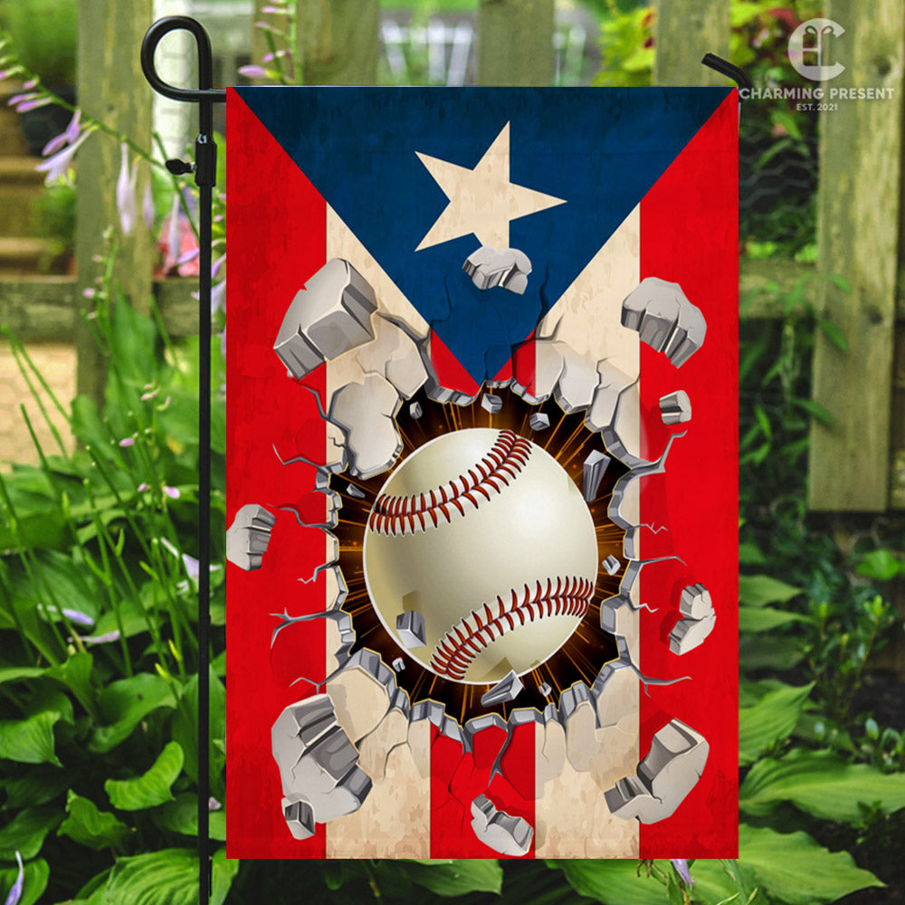 Puerto Rico Baseball Team Flag Version 1