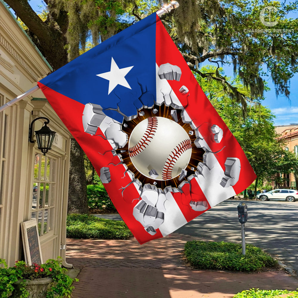Puerto Rico Baseball Team Flag Version 2