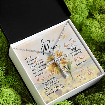 To My Mom I Know It's Not Easy For A Woman To Raise A Man - Necklace SO64 - Charming Present