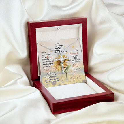 To My Mom I Know It's Not Easy For A Woman To Raise A Man - Necklace SO64 - Charming Present