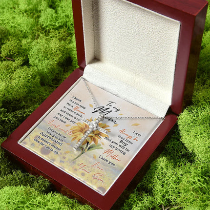 To My Mom I Know It's Not Easy For A Woman To Raise A Man - Necklace SO64 - Charming Present