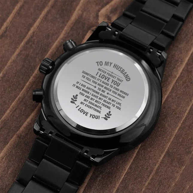 To My Husband - I Love You - Chronograph Watch DF01 - Charming Present