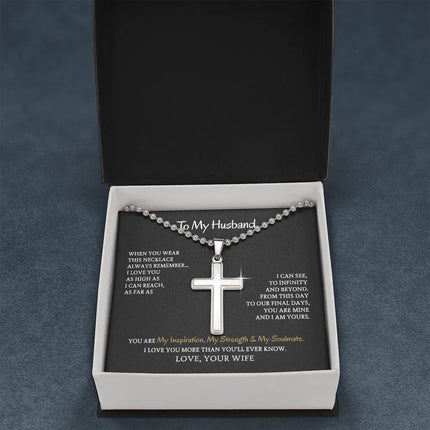 To My Husband - You are My Inspiration My Strength & My Soulmate - Cross Necklace SO100V - Charming Present