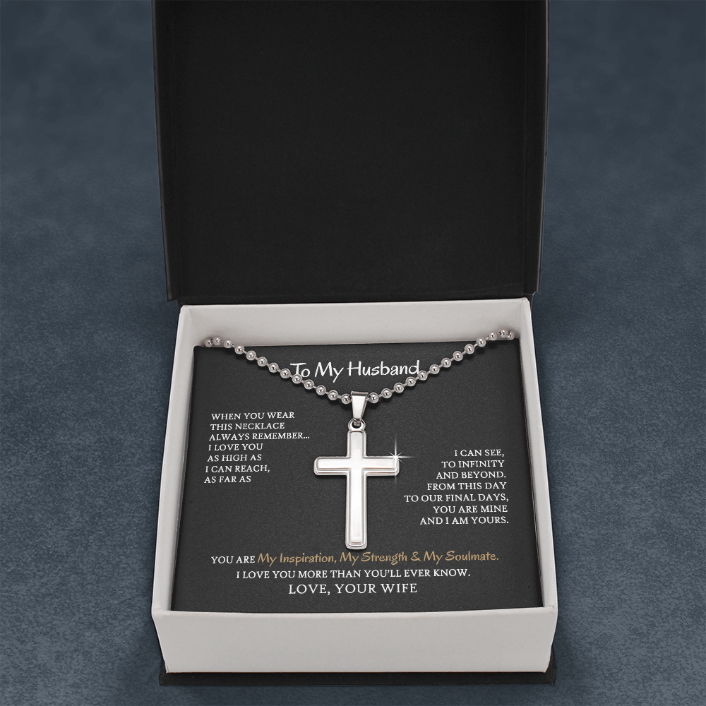 To My Husband - You are My Inspiration My Strength & My Soulmate - Cross Necklace SO100V