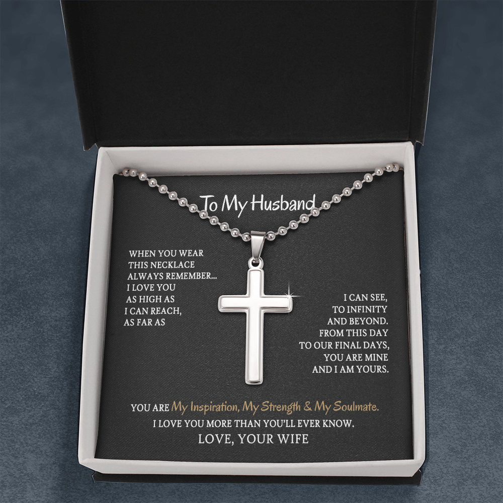 To My Husband - You are My Inspiration My Strength & My Soulmate - Cross Necklace SO100V