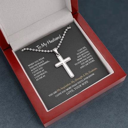 To My Husband - You are My Inspiration My Strength & My Soulmate - Cross Necklace SO100V - Charming Present