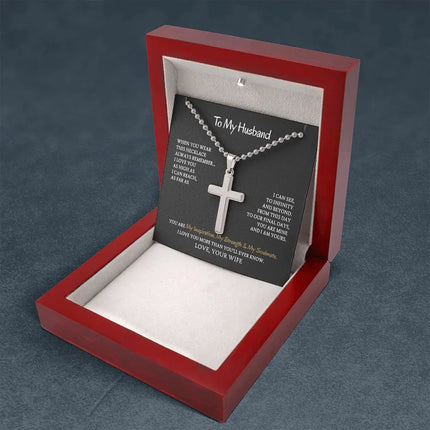 To My Husband - You are My Inspiration My Strength & My Soulmate - Cross Necklace SO100V - Charming Present