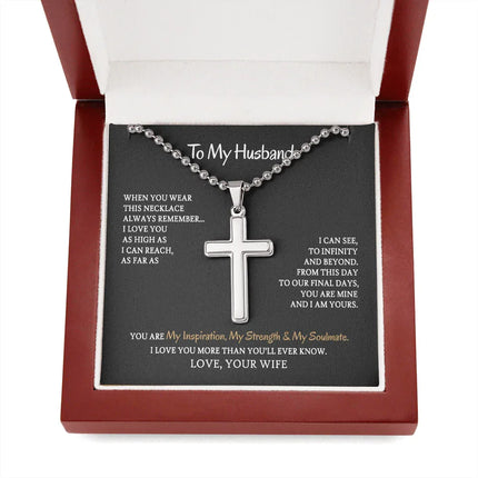 To My Husband - You are My Inspiration My Strength & My Soulmate - Cross Necklace SO100V - Charming Present
