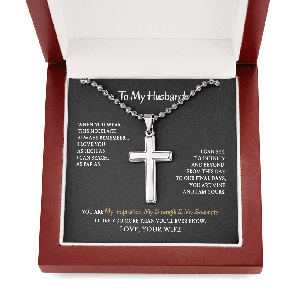 To My Husband - You are My Inspiration My Strength & My Soulmate - Cross Necklace SO100V