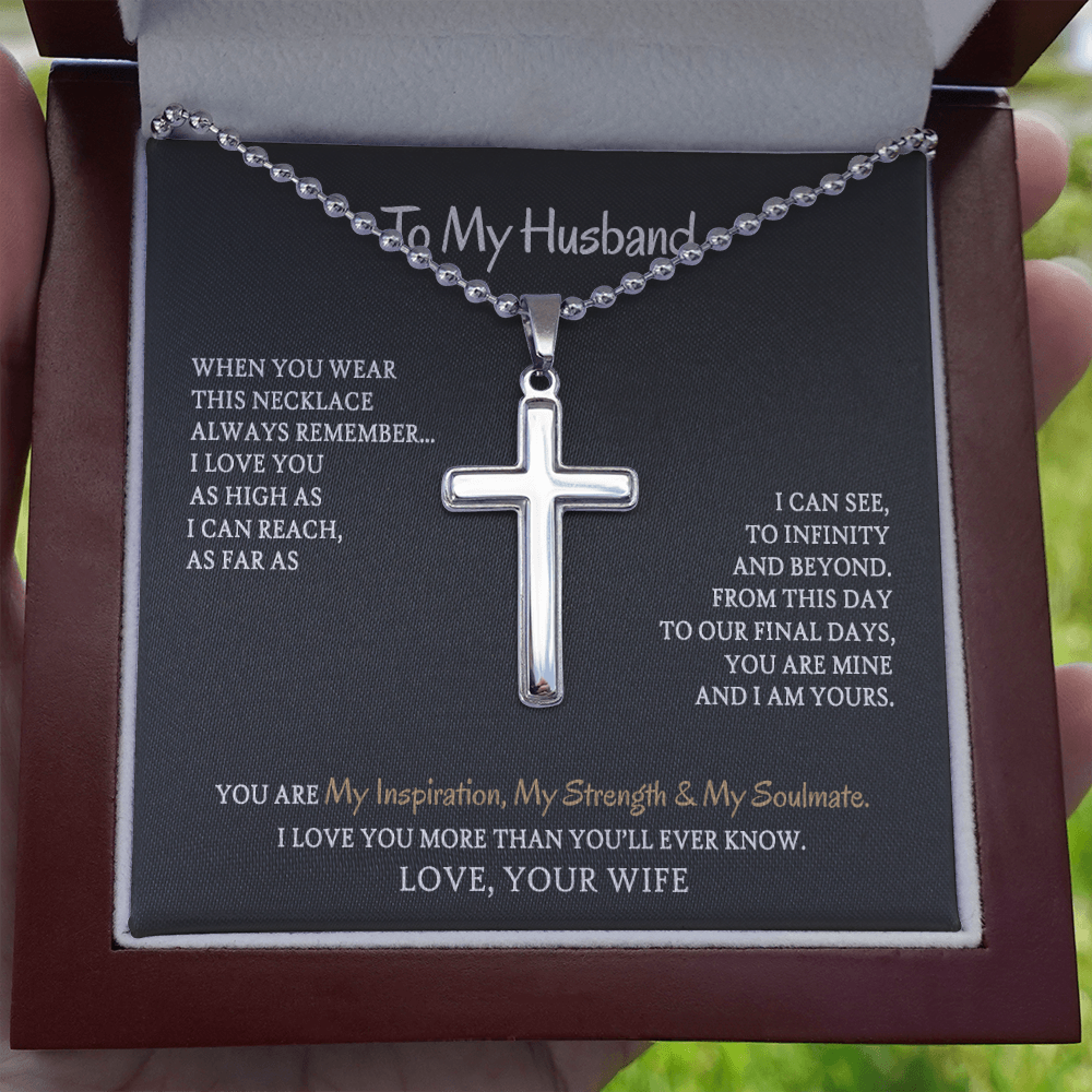 To My Husband - You are My Inspiration My Strength & My Soulmate - Cross Necklace SO100V