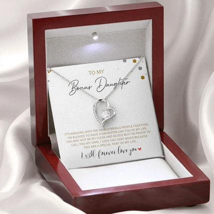 To My Bonus Daughter - Call You My Own - Forever Love Necklace SO163V - Charming Present