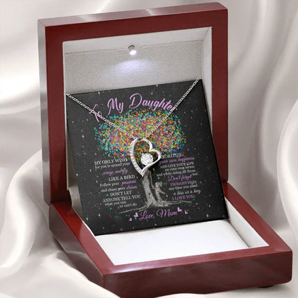 To My Daughter - Live Your Life - Forever Love Necklace SO178T - Charming Present