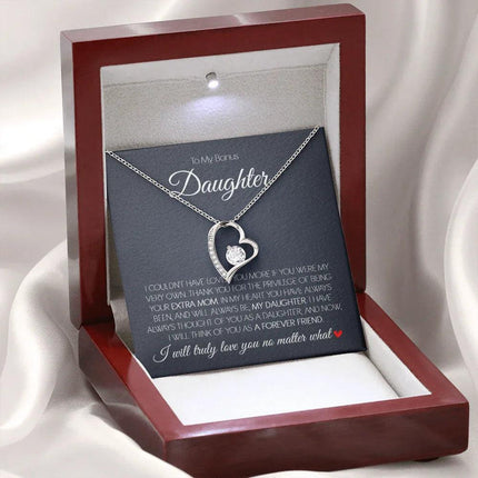 To My Bonus Daughter - Love You Forever - Forever Love Necklace SO171T - Charming Present
