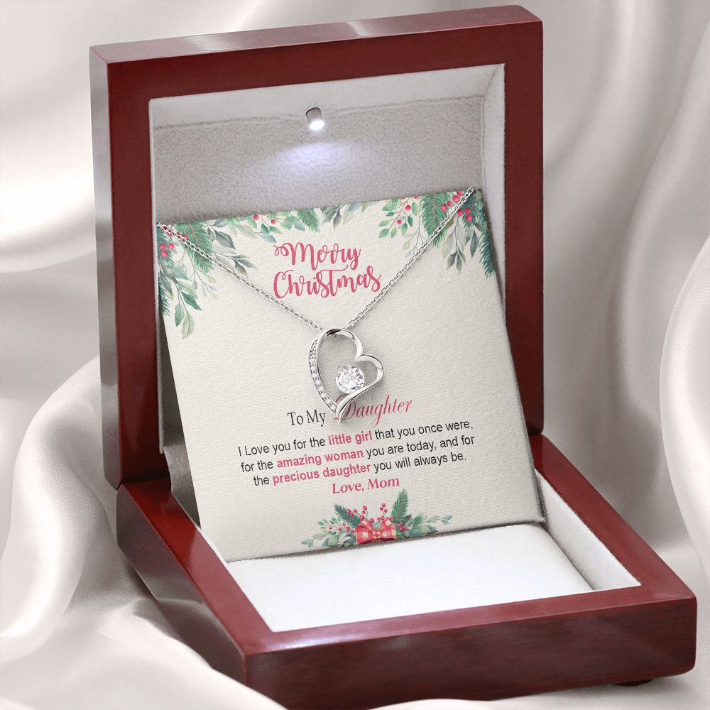 Daughter Mom - Merry Christmas - Forever Love Necklace