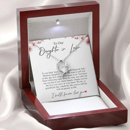 To Our Daughter In Law - Thank You For The Love - Forever Love Necklace SO169T - Charming Present