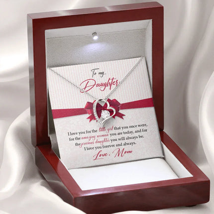 To My Daughter - I Love You For The Little Girl - Forever Love Necklace SO157V - Charming Present
