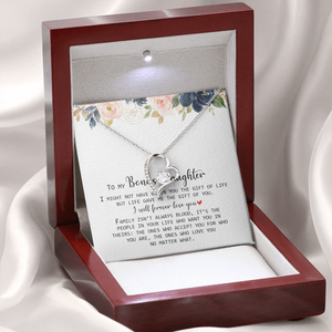 To My Bonus Daughter - Love You No Matter What - Forever Love Necklace SO168V