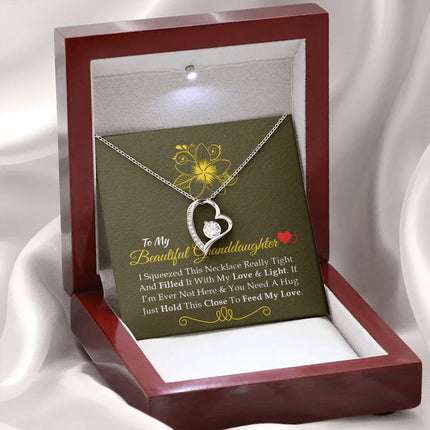 To My Beautiful Granddaughter - Feel My Love - Forever Love Necklace SO160V - Charming Present