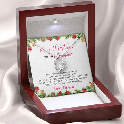 Daughter Mom - Merry Christmas - Forever Love Necklace - Charming Present