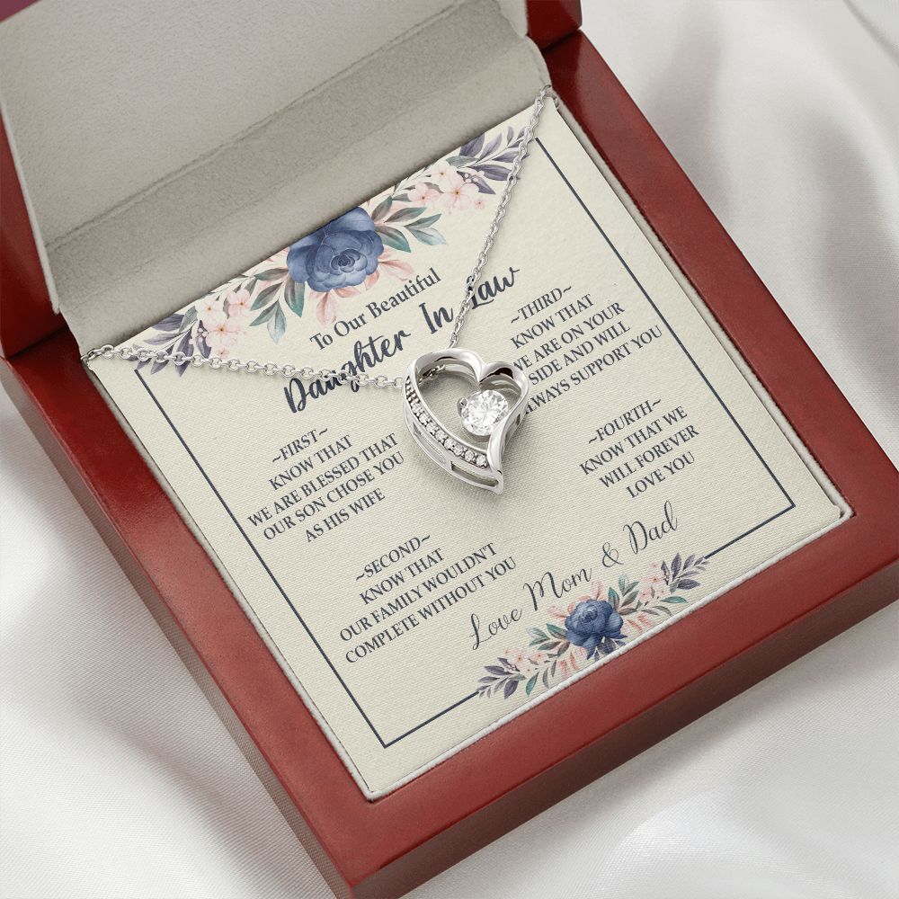 Daughter In Law - Mom And Dad - Forever Love Necklace