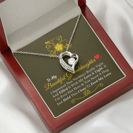 To My Beautiful Granddaughter - Feel My Love - Forever Love Necklace SO160V - Charming Present