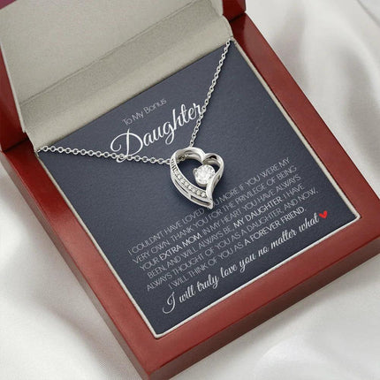 To My Bonus Daughter - Love You Forever - Forever Love Necklace SO171T - Charming Present