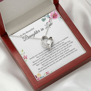 Daughter In Law - Heart That Makes Us Family - Forever Love Necklace