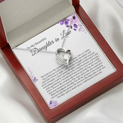 To My Beautiful Daughter In Law - I Will Forever Love You - Forever Love Necklace SO180T - Charming Present
