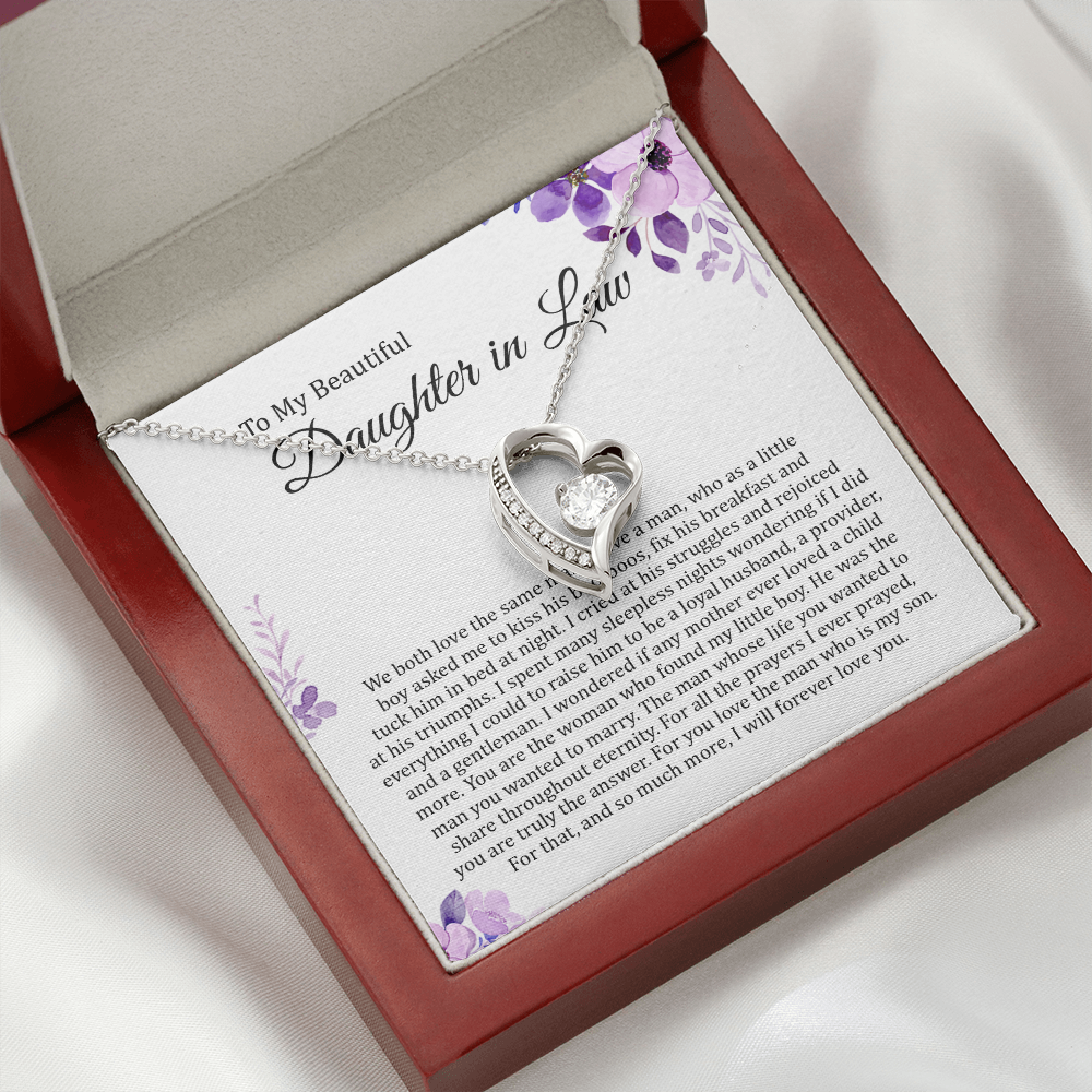 To My Beautiful Daughter In Law - I Will Forever Love You - Forever Love Necklace SO180T