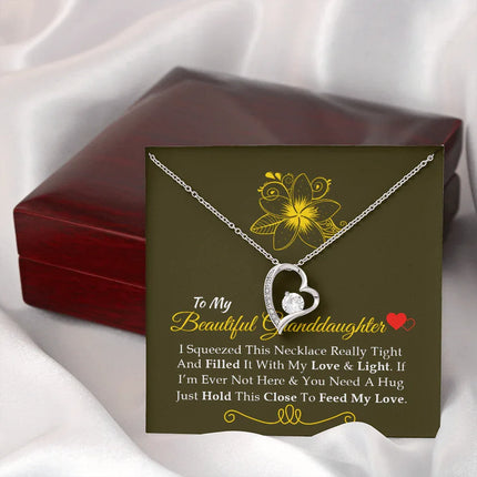 To My Beautiful Granddaughter - Feel My Love - Forever Love Necklace SO160V - Charming Present