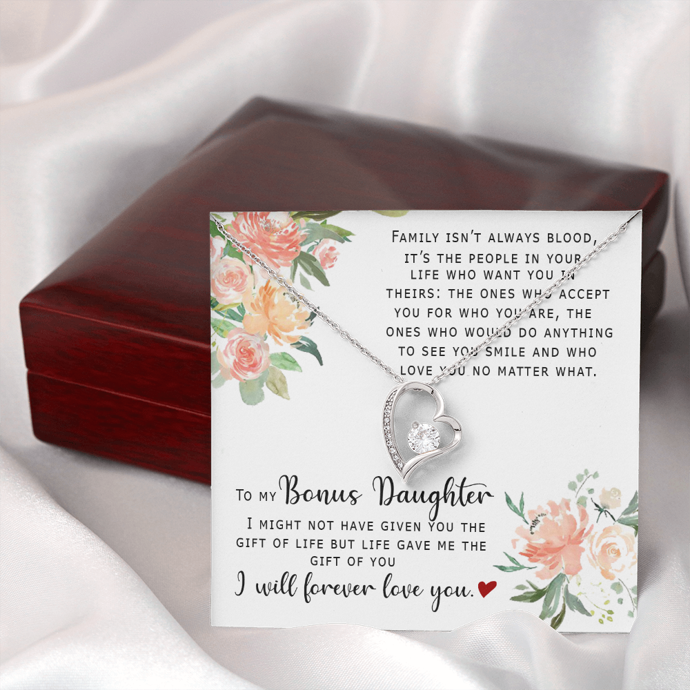 To My Bonus Daughter - I Will Forever Love You - Forever Love Necklace SO165V