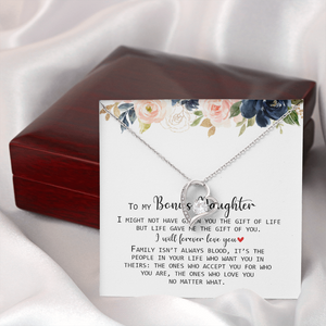 To My Bonus Daughter - Love You No Matter What - Forever Love Necklace SO168V