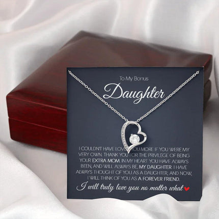 To My Bonus Daughter - Love You Forever - Forever Love Necklace SO171T - Charming Present