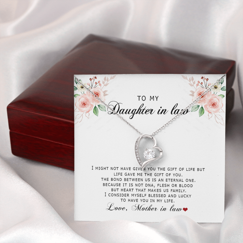 To My Daughter In Law - Blessed And Lucky - Forever Love Necklace SO177V