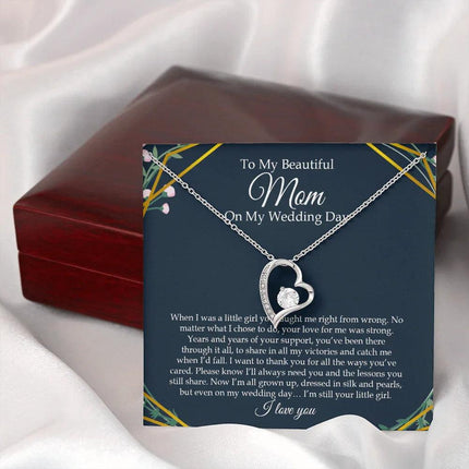To My Beautiful Mom On My Wedding Day - Forever Love Necklace SO153V - Charming Present