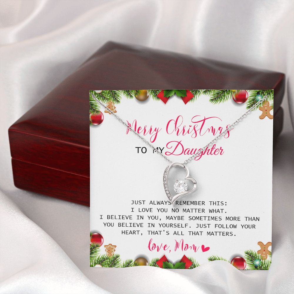 Daughter Mom - Merry Christmas - Forever Love Necklace