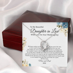 Daughter In Law - Mom And Dad - On Your Wedding Day - Forever Love Necklace