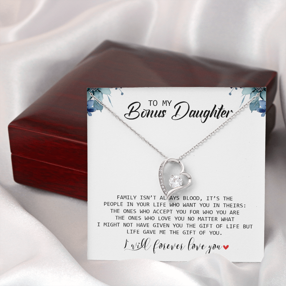 To My Bonus Daughter - I Will Forever Love You - Forever Love Necklace SO155T