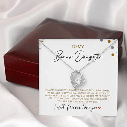 To My Bonus Daughter - Call You My Own - Forever Love Necklace SO163V - Charming Present