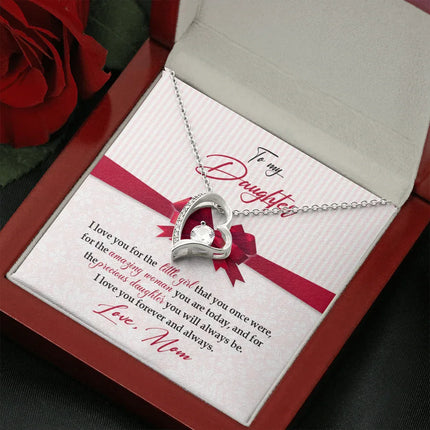 To My Daughter - I Love You For The Little Girl - Forever Love Necklace SO157V - Charming Present