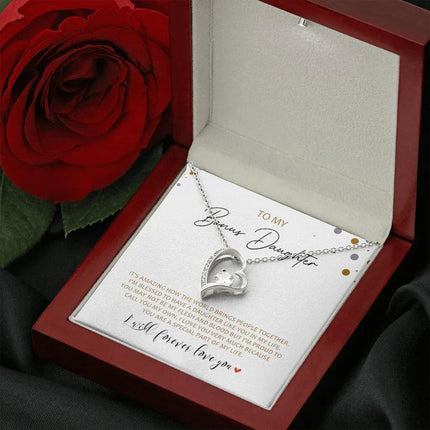 To My Bonus Daughter - Call You My Own - Forever Love Necklace SO163V - Charming Present