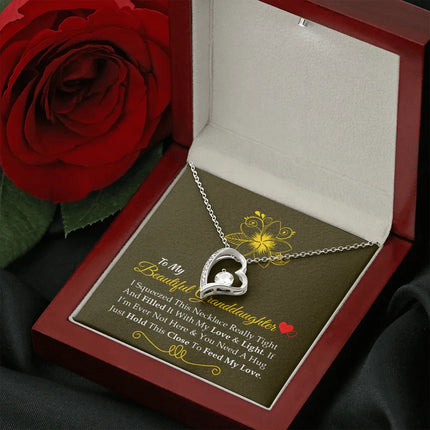 To My Beautiful Granddaughter - Feel My Love - Forever Love Necklace SO160V - Charming Present