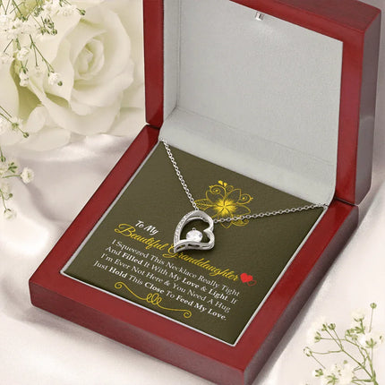 To My Beautiful Granddaughter - Feel My Love - Forever Love Necklace SO160V - Charming Present