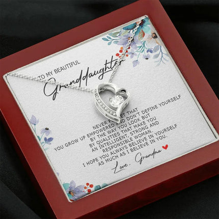 To My Beautiful Granddaughter - Always Believe In Yourself - Forever Love Necklace SO184Tv1 - Charming Present